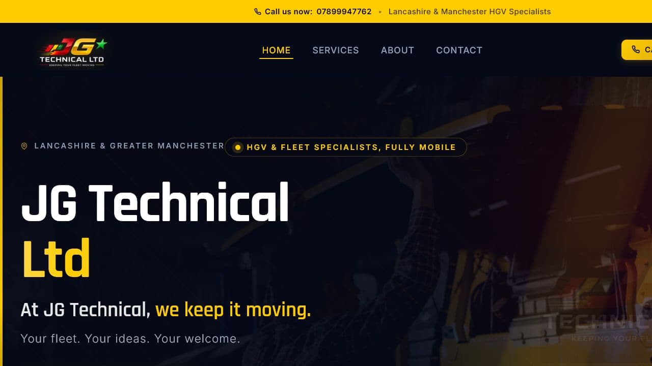 JG Technical Ltd commercial website